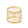 Bohemian goudkleurige meerlaagse stapelbare armbanden set van legering voor dames - Gouden Gepolijste Meerlaagse Ringen (S246)