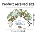 Detailed view of Merry Christmas wall sticker with pine cones and berries, 39x32cm size - 32x39cm (Sheet Size)