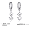 Boucles d'oreilles créoles fleurs tulipes en acier argenté au style minimaliste - Ipomée