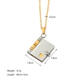 Two-tone stainless steel book locket necklace with heart cutout, 1.8x1.8cm pendant size - Mixed Gold Silver Book Pendant