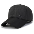 Gorra de béisbol acolchada negra para hombre con diseño de zigzag y emblema deportivo - Gris / Ajustable