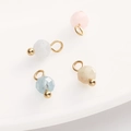 DIY jewelry 4mm natural faceted crystal pendants with gold loops in assorted colors - 4mm (5 Pcs/Pack) / Morganite