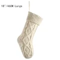 18-inch large white cable knit Christmas stocking with hanging loop for holiday decor - 18 Inch / 46CM Large / Ivory