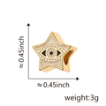 Sternperle aus Gold mit weißer Emaille und bösem Blick, Größe ca. 0,45 Zoll - Weiß