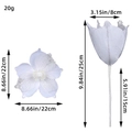 Weiße Glitzer Weihnachtsblume 22cm Blütenkopf mit Stiel für Weihnachtsbaum Dekoration - Weiß