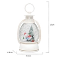 Farol de Navidad blanco vintage con muñeco de nieve y purpurina, decoración de 15 cm - Muñeco de nieve