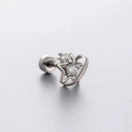 Orecchino a perno a stella e cuore in argento con zirconi e chiusura a vite - Stile Combinazione Stella Cuore Zirconia Chiara (A87-1#)
