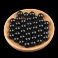 Polierte 12mm schwarze Achatperlen mit Halbbohrung für DIY-Schmuck auf Holztablett - 12mm Schwarzer Achat halbgebohrte Perle