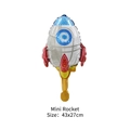 Mini rocket shape foil balloon for space themed birthday party decor, size 43x27cm - Mini Rocket Balloon