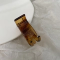 Translucent brown 5cm three-tooth duckbill hair claw clip for high ponytail styling - Transparent Coffee