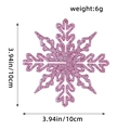 Pink glitter Christmas snowflake ornament 10cm for holiday tree decoration - 12Pcs/Pack / Pink Style A