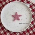 Pink handmade wool felt star ornament for DIY Christmas crafts, 6.5cm size - Star-Dark Purple