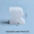 Transparante siliconen mal voor letter R hars ambacht van 6,4cm hoog en 2,2cm diepe wanden - Letter R