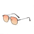 Classic retro black metal frame aviator sunglasses with stylish orange gradient lenses for unisex - Black Frame Orange Lens