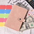 Pink A6 PU leather budget binder with snaps and cash envelopes for financial planning - Single Cover Only / Dusty Pink