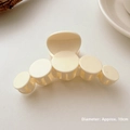 Creamy white 10cm large matte hair claw clip with minimalist five-circle design - Round Bead Style / Diameter Approx 10cm / White