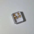 Detail of 18k gold heart earrings with comfortable screw back ball closure in a white box - 9# Gold Hollow Heart