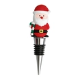 Detalle del tapón de vino de Papá Noel con cabeza de silicona y base de metal sellada - Papá Noel 3