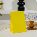 Vibrant bright yellow mini paper gift bag with gusseted sides for small item packaging - Solid Yellow