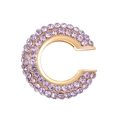 Elegant gold-tone C-shaped ear cuff featuring sparkling purple rhinestones for women - Outer Diameter 1.9cm / KC Gold - Purple (12318)