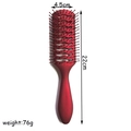 Dettagli dimensionali della spazzola rossa con lunghezza di 22 cm e larghezza di 4,5 cm e peso - Pettine Cavo In Vernice Metallica Rossa
