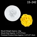 3D rose flower bud silicone mold with yellow resin sample for DIY crafts 15-242 - 5# Rose (Transparent)