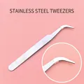 Precision curved tip stainless steel tweezers for lash application and facial gems - Stainless Steel Tweezers