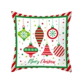 Christmas pillowcase with ornaments and red-green striped trim, Merry Christmas print - TQR31-21/Merry Christmas Baubles