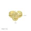 Detail shot of gold-plated knot ring with clear cubic zirconia micro-paving on a white background - Adjustable Open / Knot Style (DR240545-B)