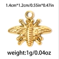 Polished gold bee pendant made of 304 stainless steel for DIY jewelry making - Gold Bee (TP0447)