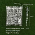 Transparent crystal ice icicle ornaments for Christmas decor, pack of 12 with silver ropes - Smooth Surface Icicle / 150mm