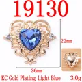 Baroque light blue heart crystal pendant with gold frame for DIY earrings making - Light Blue (KC Gold Plated)