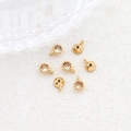 Primer plano de dijes chapados en oro con circonitas champán para joyería artesanal - 1# Colgante Individual (Bucle Único) / Champán