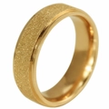 6mm titanium steel ring in golden finish featuring unique matte and polished textures - US 6 / Wide Style / Gold