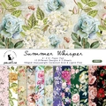 Summer Whisper 6x6 inch floral scrapbooking paper pad with 12 vintage flower designs - 22037 24 Images