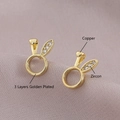 Minimalist rabbit earrings in copper with 3-layer gold plating and zircon stones - Rabbit Style (EM06-8)