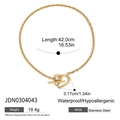 Waterproof gold heart knot pendant necklace in stainless steel with OT toggle clasp - Heart Knot Pendant Necklace