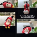 Cute red cartoon fire hydrant mini figurine in sitting pose for desk and monitor decoration - 3079 Extinguisher Figurine Set