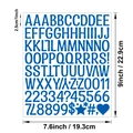Blue 1-inch uppercase letter and number vinyl stickers for DIY crafts and labeling - Dark Blue