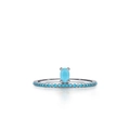 S925 sterling silver ring with oval turquoise stone and matching pavé setting on white background - US Size 5