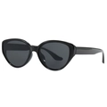Occhiali da sole cat-eye neri da donna con lenti scure protettive UV e finitura lucida elegante - Montatura Nera Lenti Grigie