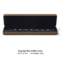 Coffee brown velvet bracelet display case with silver crystal bracelet inside - Knot Dark Brown - Long Chain Box / Metal Velvet Wrapped Box