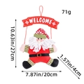 Cartel de bienvenida de Papá Noel de felpa con traje de rayas rojas y verdes y gorro - Papá Noel