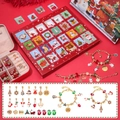 Calendrier de l'Avent 24 jours bijoux avec boîte rouge et perles de Noël festives - M-14ST Style