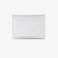 Cartera corta blanca de cuero PU para mujer con lindos diseños de animales en relieve - Blanco