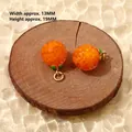 Transparenter Orangen Anhänger mit grünem Blatt und goldenem Ring für Schmuckherstellung - 3# Orangefarbene Tangerine