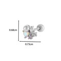 Sparkling butterfly heart stud earring with zircon and iridescent crystal stones - Iridescent Flower Cluster - Silver (2# Silver)