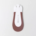 Brown low cut no show boat socks for high heels on a foot model display - One Size / Leather Red