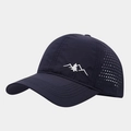 Donkerblauwe sneldrogende outdoor baseballcap met lasergaten en bergborduursel - Verstelbaar / Marineblauw