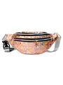 Sac banane laser holographique rose avec bandoulière réglable et plusieurs zips de rangement - Champagne (Holographique)